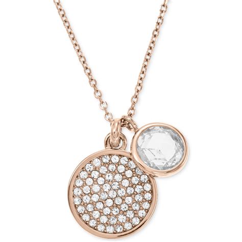 michael kors crystal necklace|Michael Kors gold necklace for women.